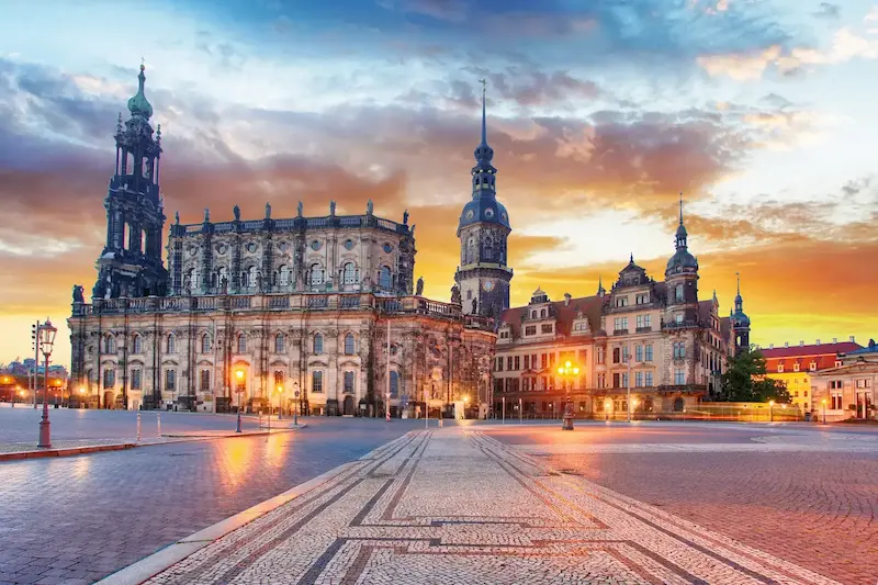 Dresden in the evening light — town hall