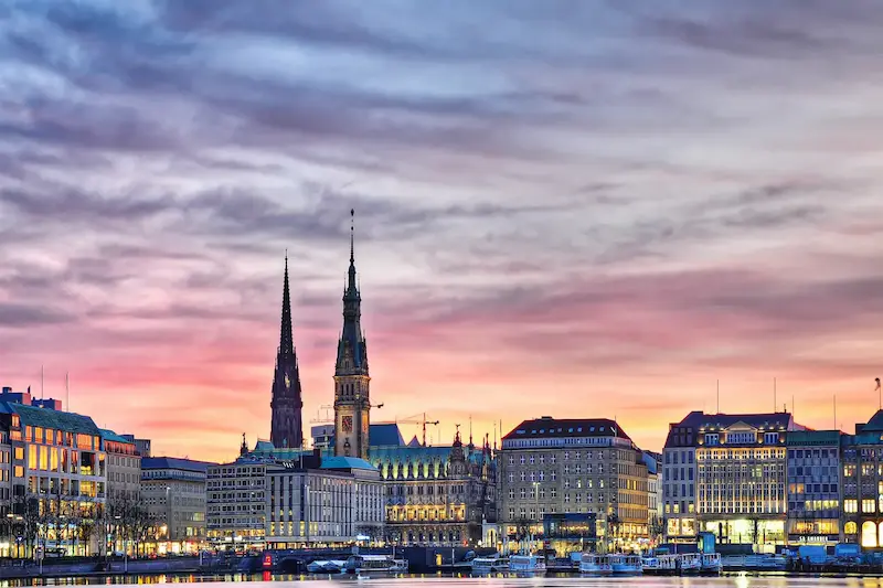 Hamburg in the evening light — Outer Alster